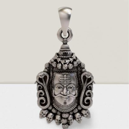 Silver Mahakal Pendant WIth Chain