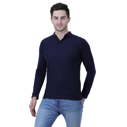 Cotton Blend Solid Full Sleeves T-Shirt