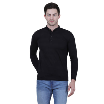 Cotton Blend Solid Full Sleeves T-Shirt